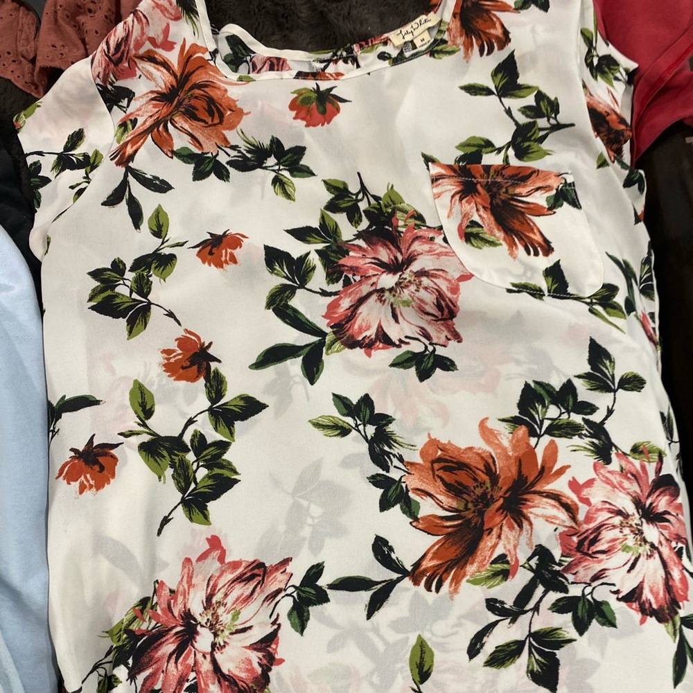 Flower blouse short sleeve